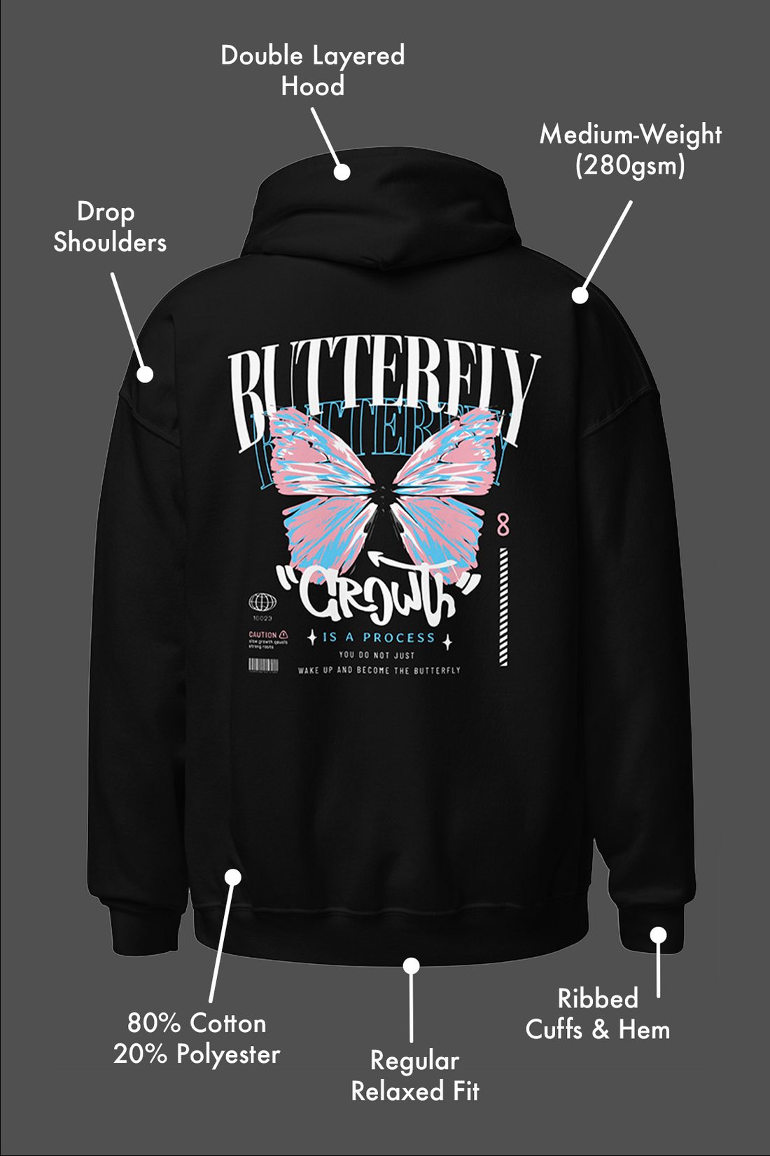 Butterfly Growth Transgender Hoodie