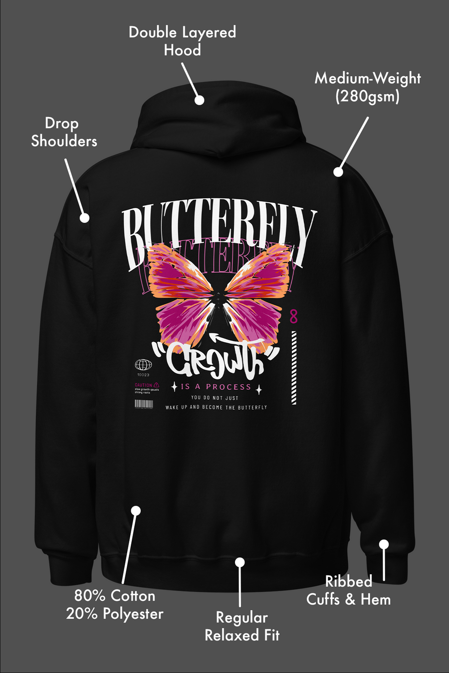 Butterfly Growth Lesbian Hoodie