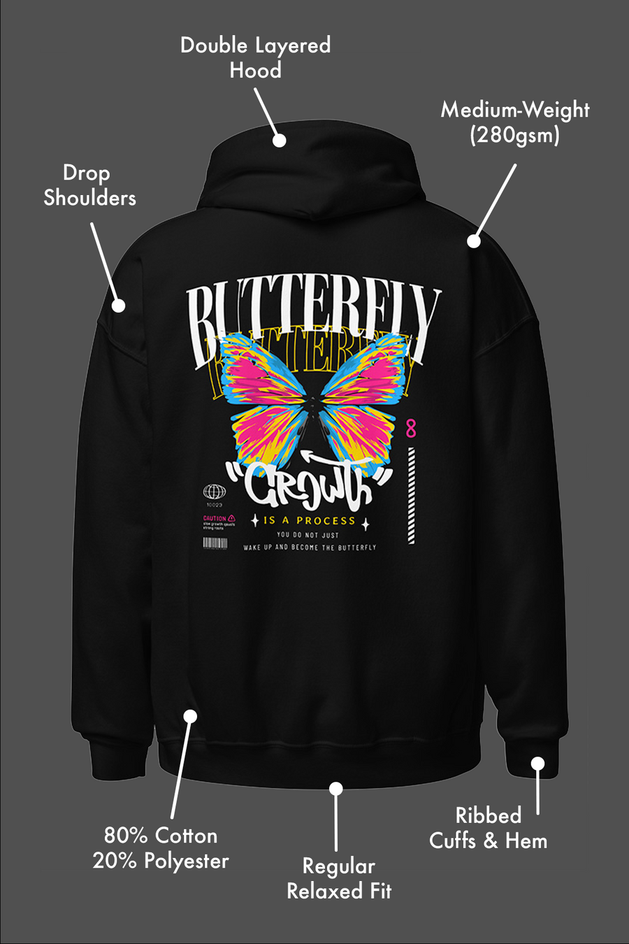 Butterfly Growth Pansexual Hoodie