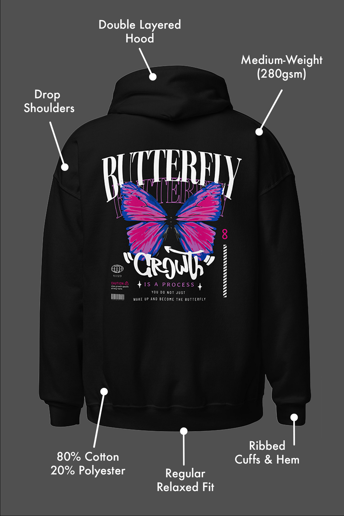 Butterfly Growth Bisexual Hoodie