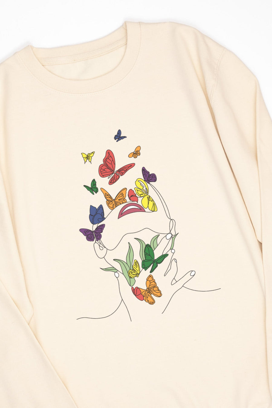 Butterfly Line Art Rainbow Sweat