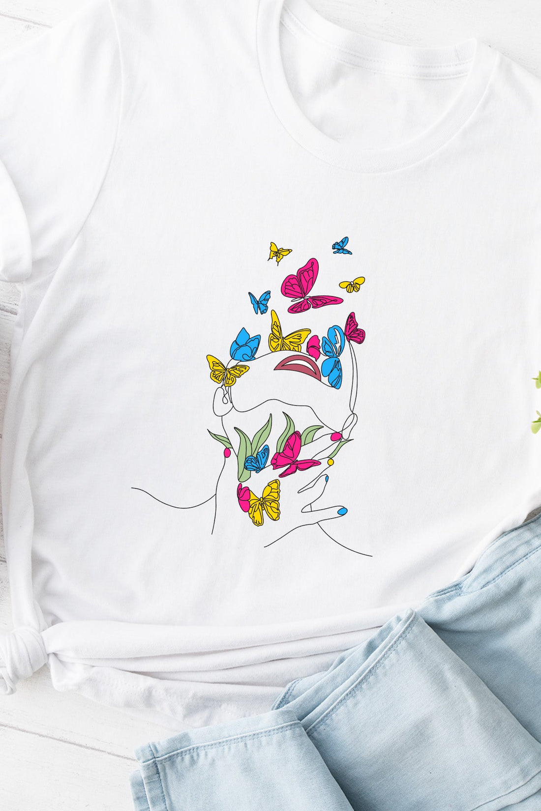 Butterfly Line Art Pansexual Tee