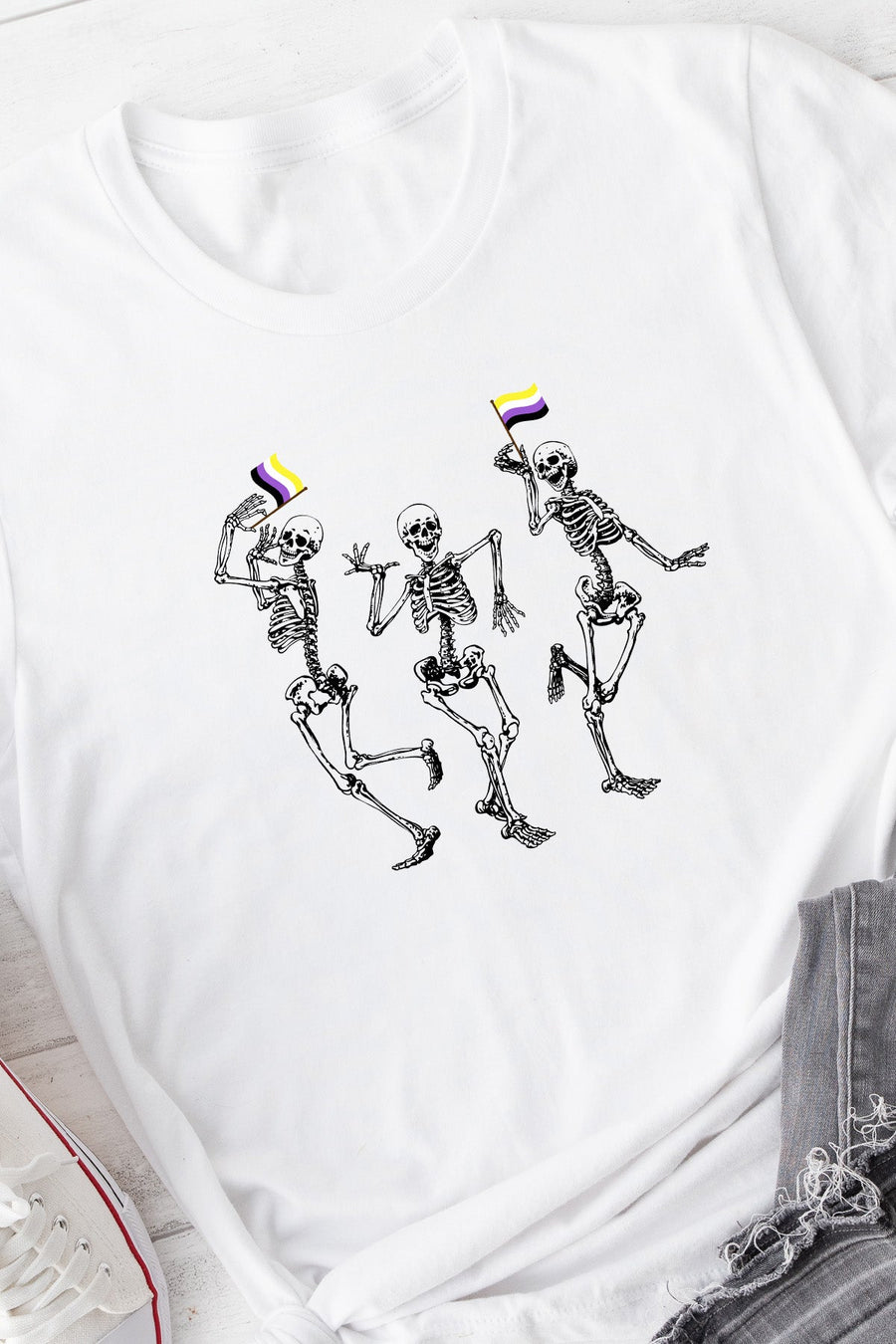 Dancing Skeletons Non-Binary Tee