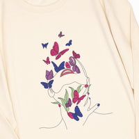 Butterfly Line Art Bisexual Sweat