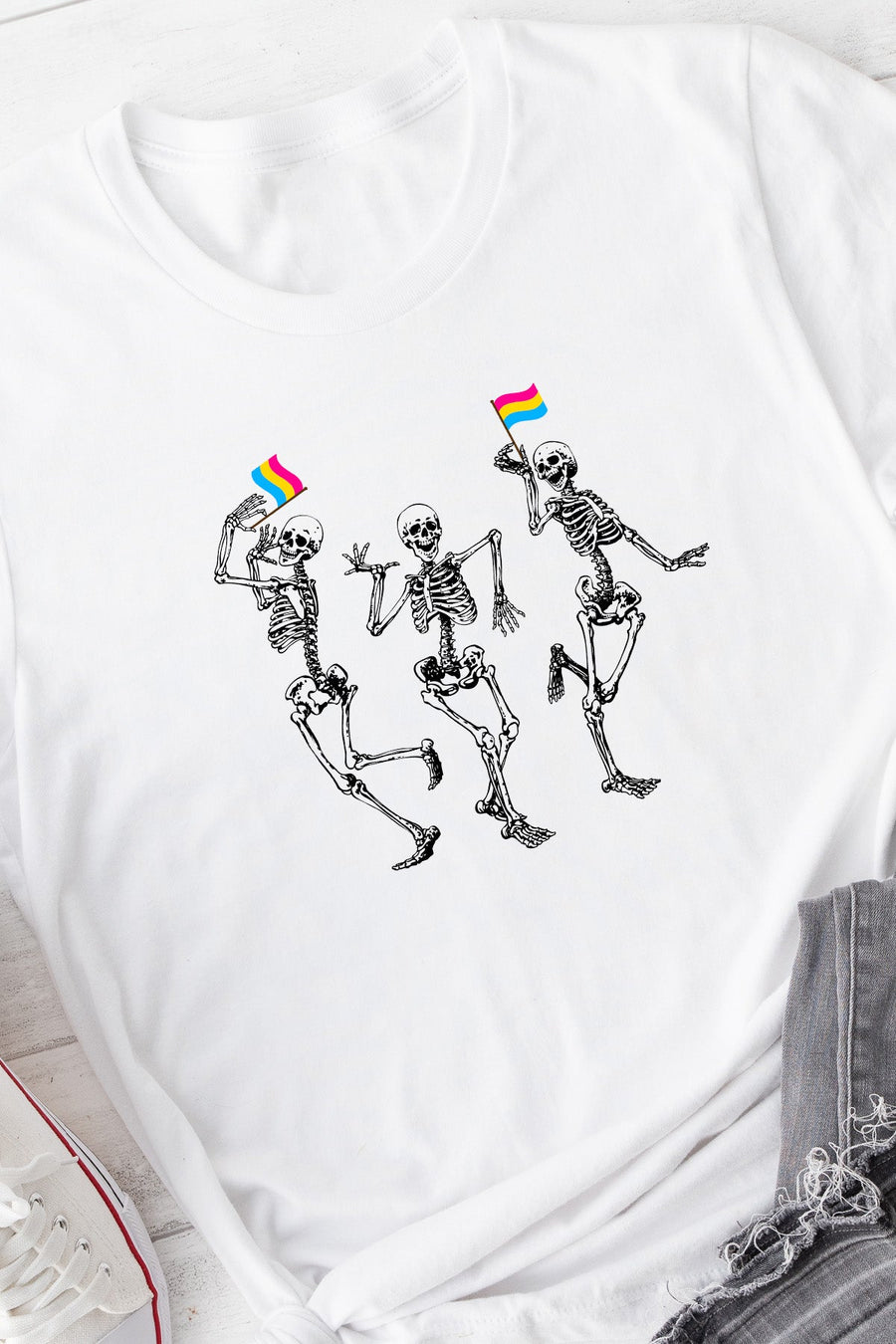 Dancing Skeletons Pansexual Tee