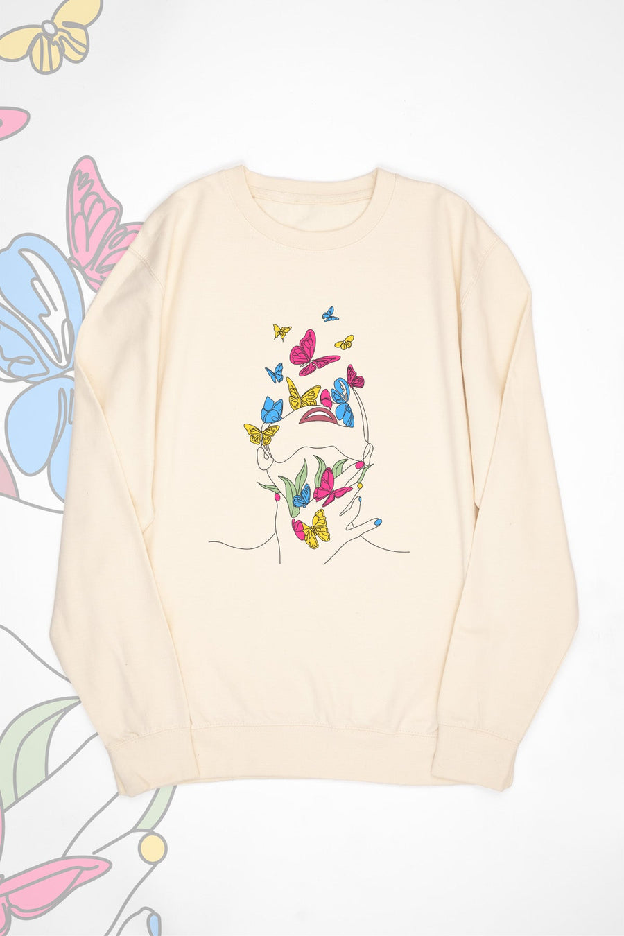 Butterfly Line Art Pansexual Sweat