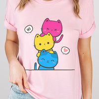 Kawaii Cat Pile Pansexual Tee