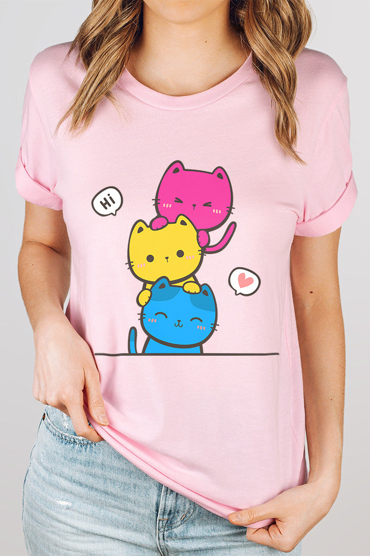 Kawaii Cat Pile Pansexual Tee