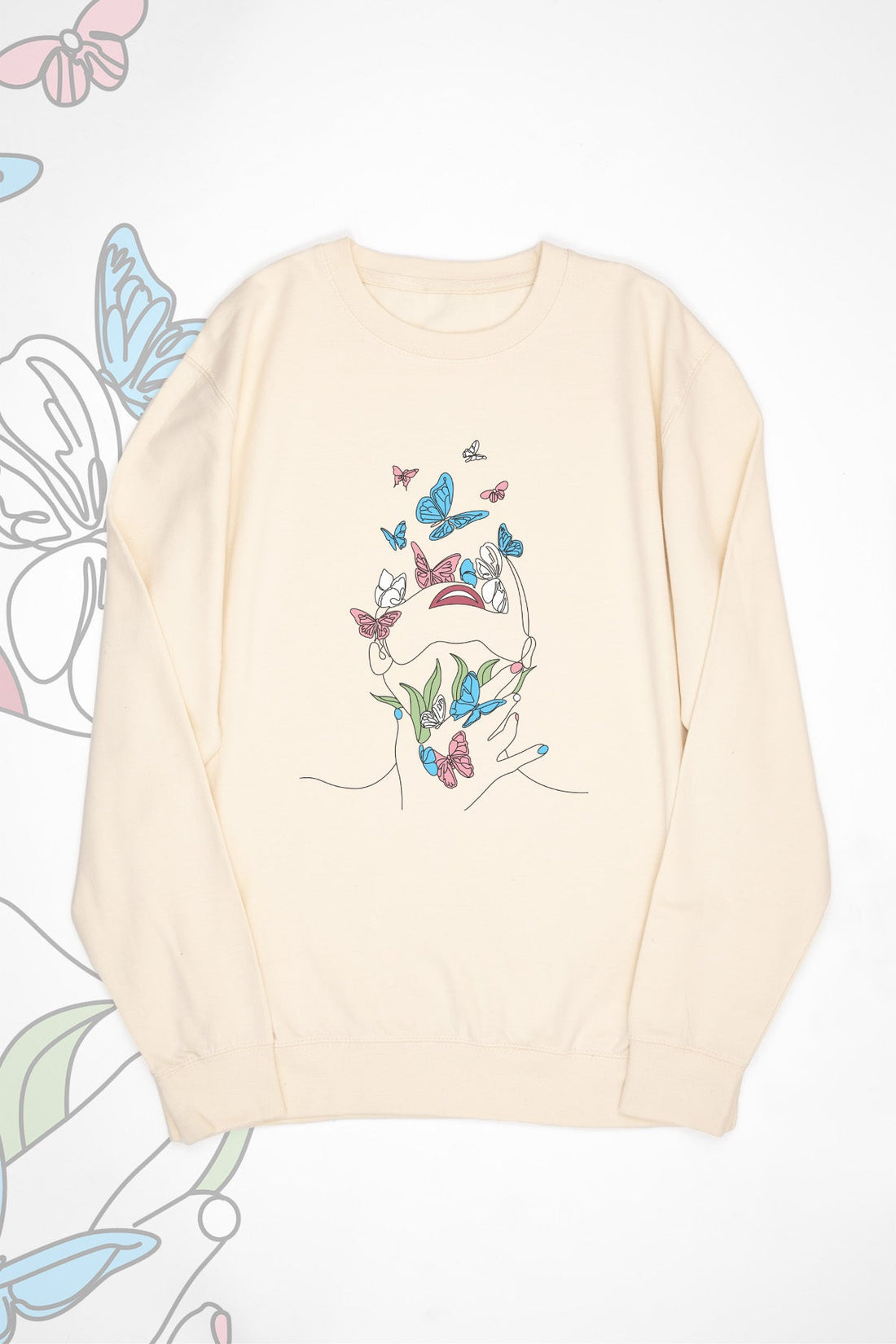 Butterfly Line Art Transgender Sweat