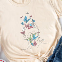 Butterfly Line Art Transgender Tee