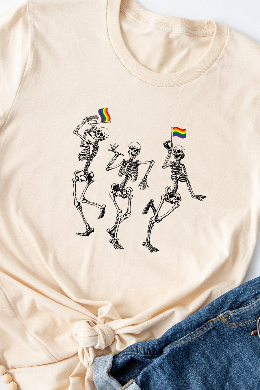 Dancing Skeletons Rainbow Tee