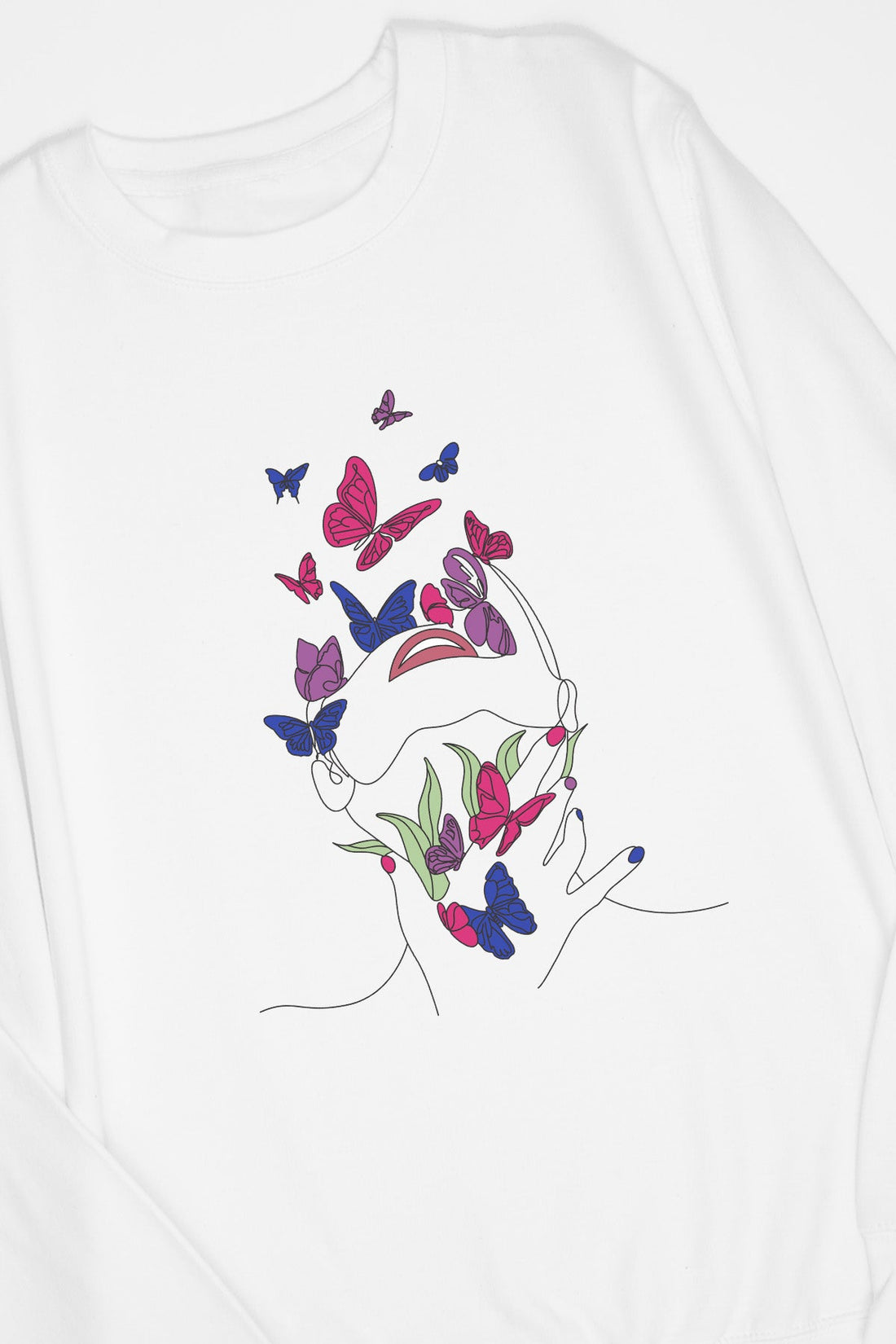 Butterfly Line Art Bisexual Sweat