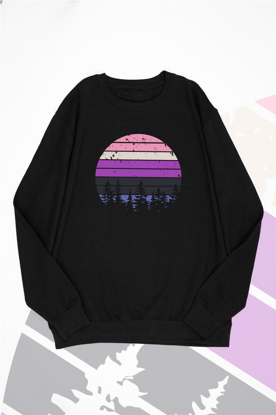 Retro Sunset Gender Fluid Sweat