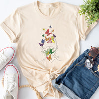 Butterfly Line Art Rainbow Tee