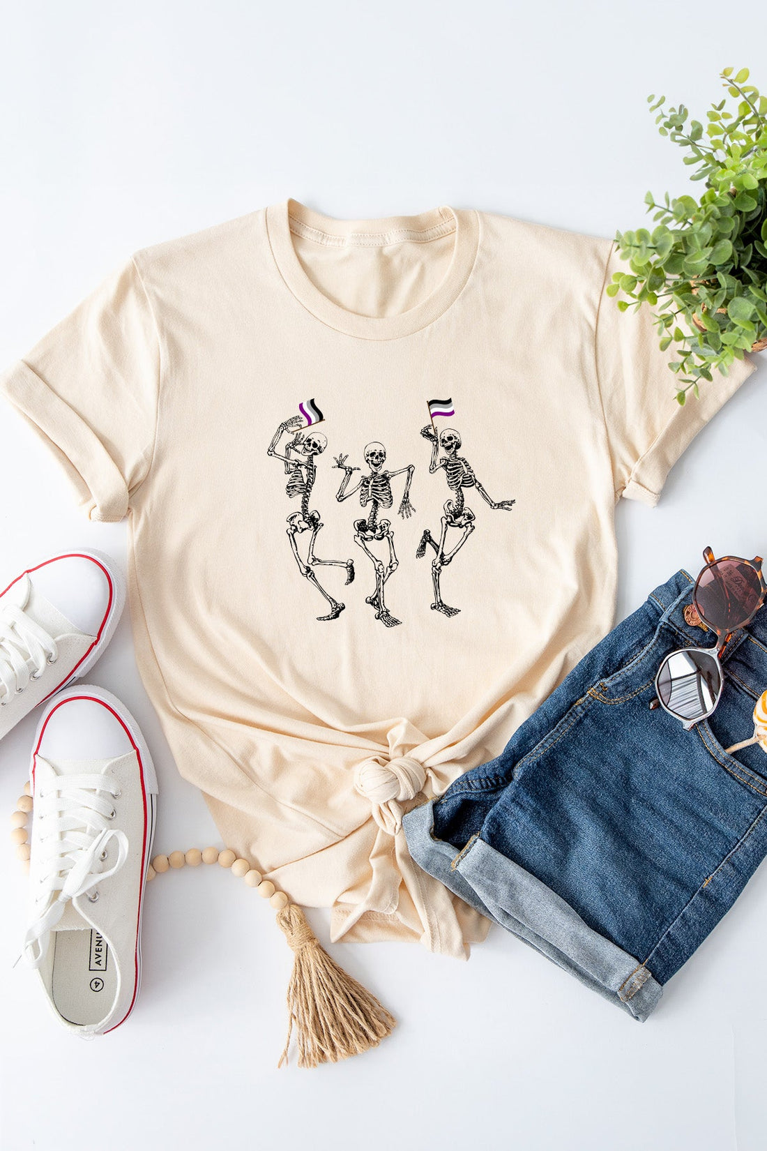 Dancing Skeletons Asexual Tee