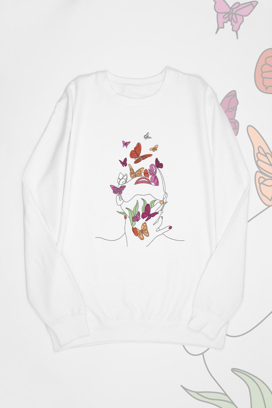 Butterfly Line Art Lesbian Sweat