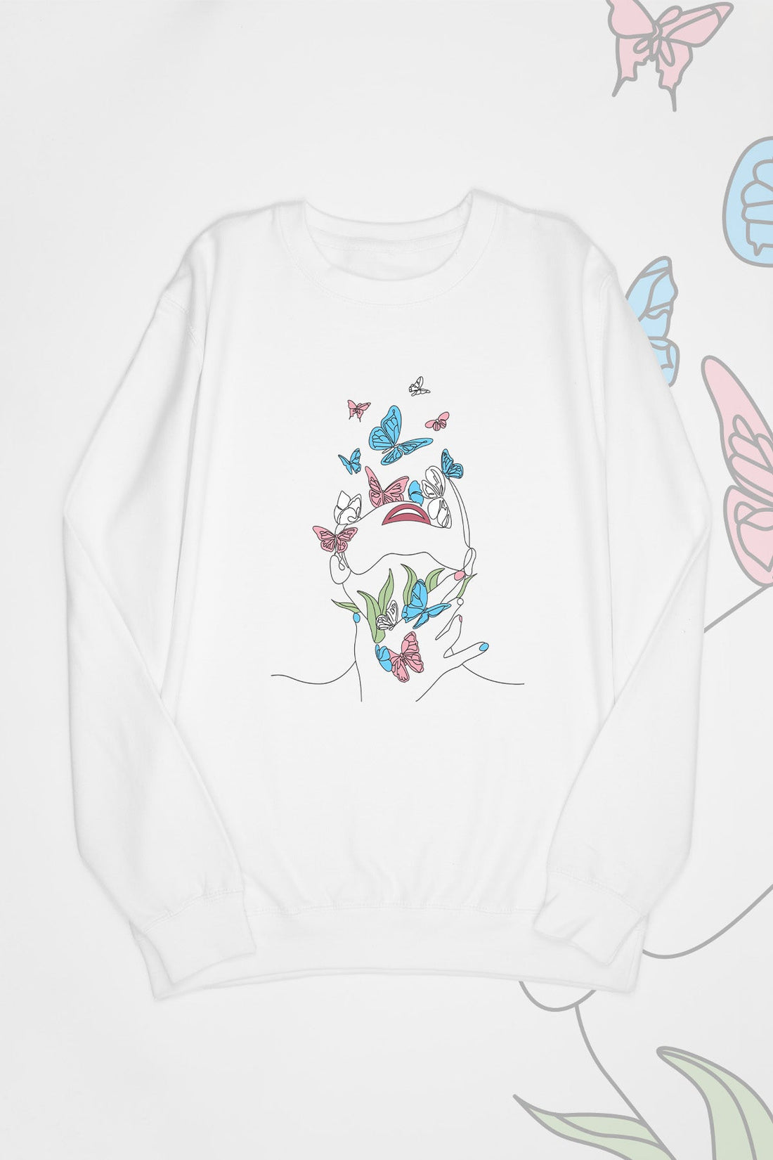 Butterfly Line Art Transgender Sweat