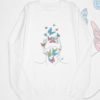 Butterfly Line Art Transgender Sweat