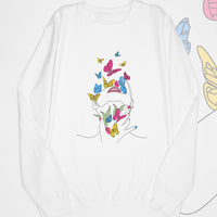 Butterfly Line Art Pansexual Sweat