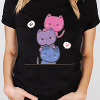 Kawaii Cat Pile Bisexual Tee