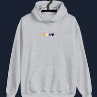 Embroidered Hearts Non-Binary Hoodie