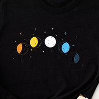 Celestial Moon Phase AroAce Tee