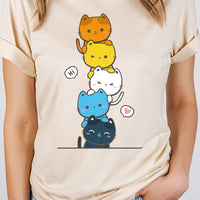 AroAce Kawaii Cat Pile Premium T-Shirt