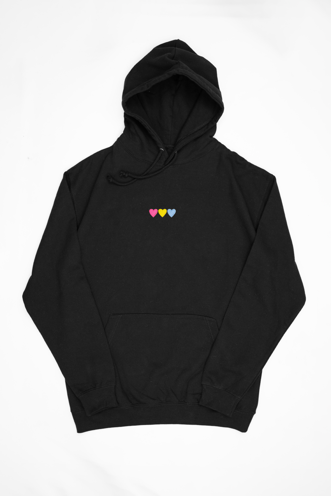 Embroidered Hearts Pansexual Hoodie