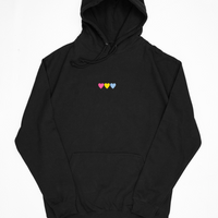 Embroidered Hearts Pansexual Hoodie