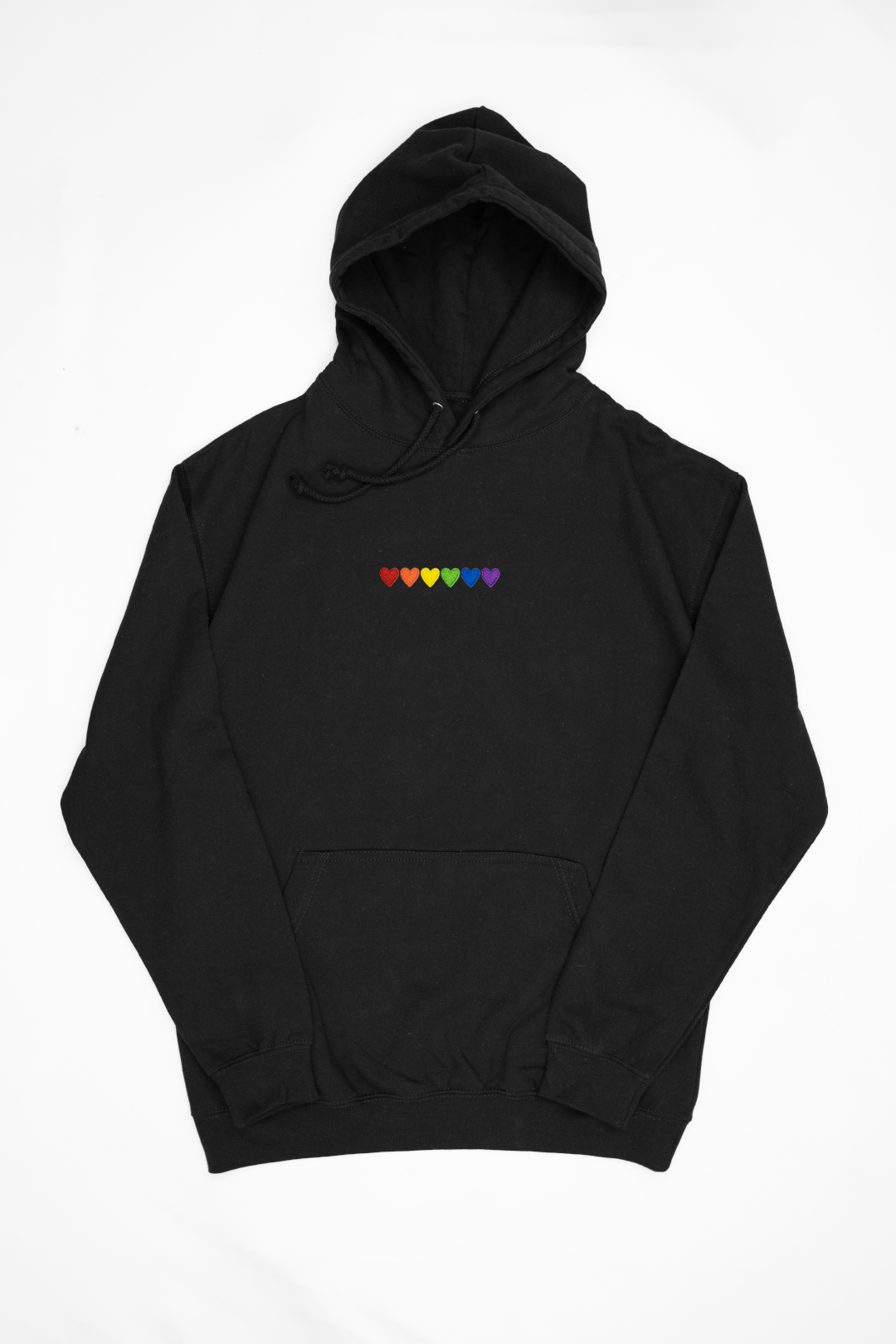 Embroidered Hearts Rainbow Hoodie