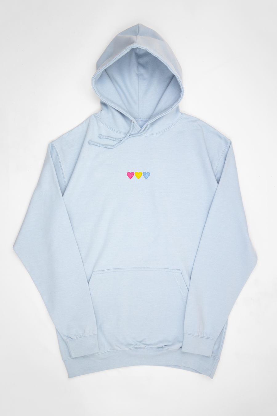 Embroidered Hearts Pansexual Hoodie