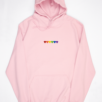 Embroidered Hearts Rainbow Hoodie