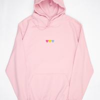 Embroidered Hearts Pansexual Hoodie