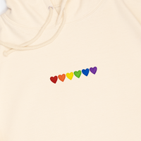 Embroidered Hearts Rainbow Hoodie