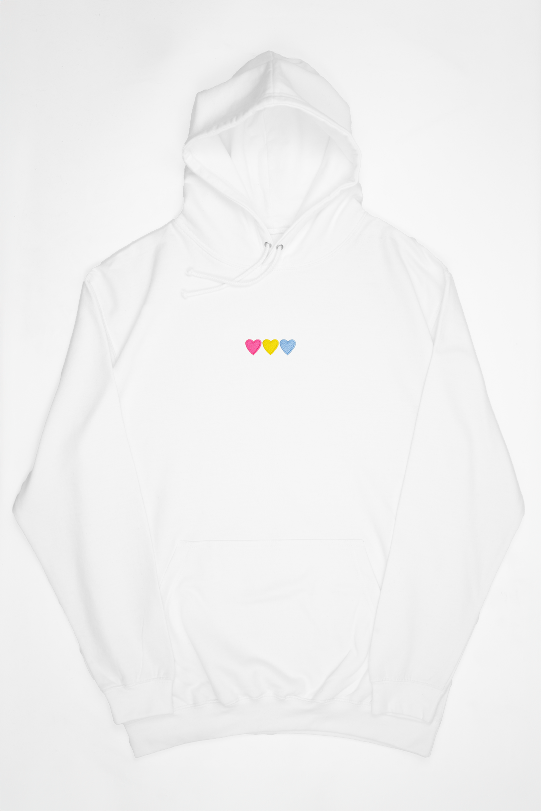 Embroidered Hearts Pansexual Hoodie