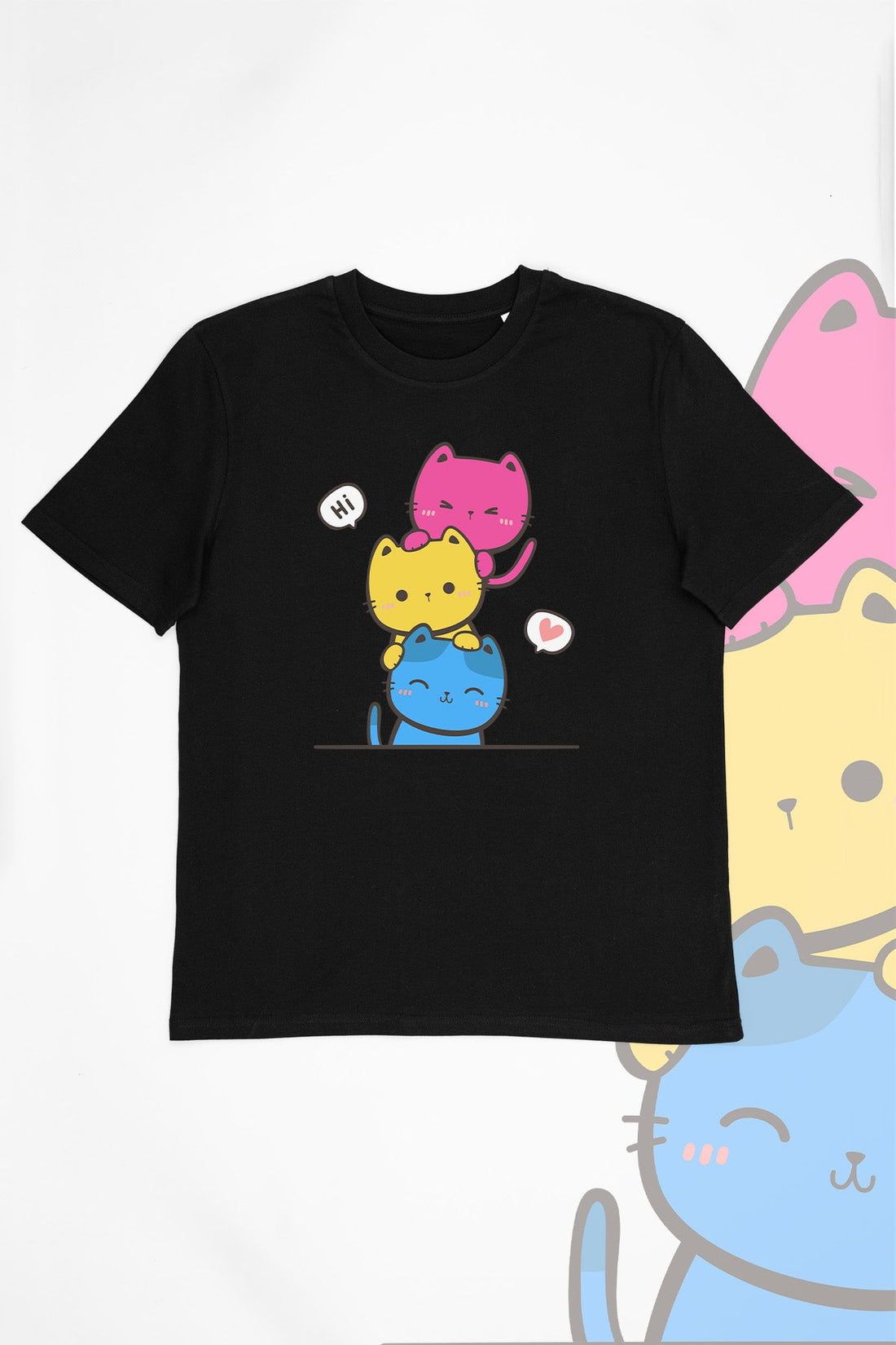 Kawaii Cat Pile Pansexual Tee