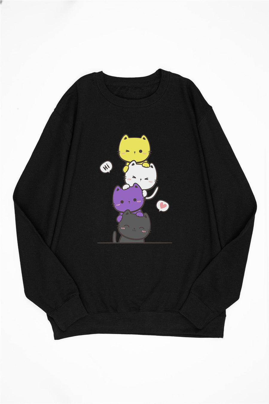 Kawaii Cat Pile Non-Binary Sweat