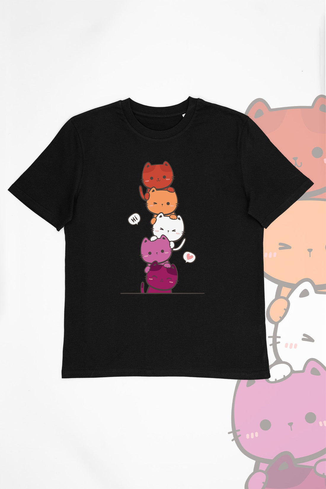 Kawaii Cat Pile Lesbian Tee