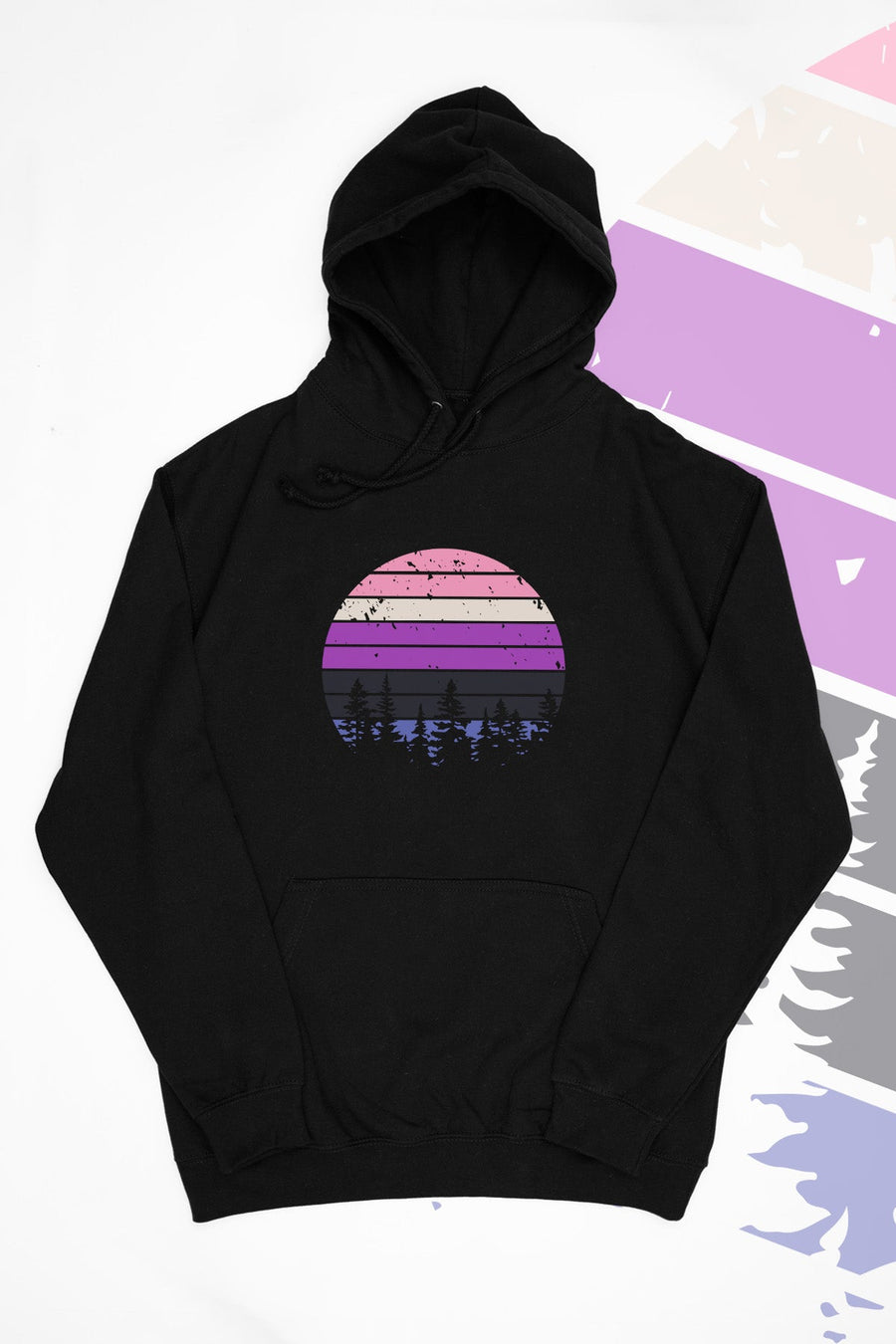 Retro Sunset Gender Fluid Hoodie