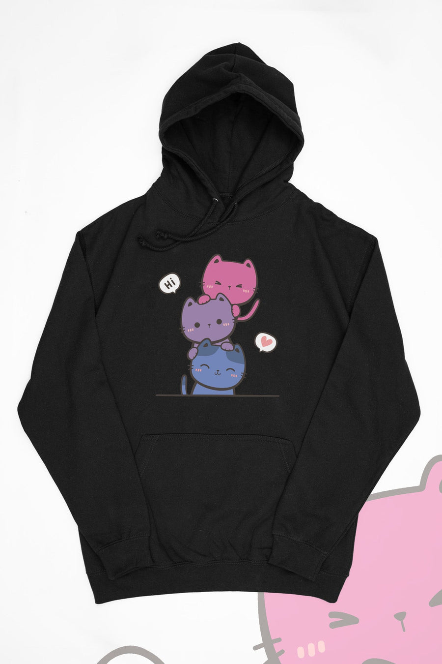 Kawaii Cat Pile Bisexual Hoodie