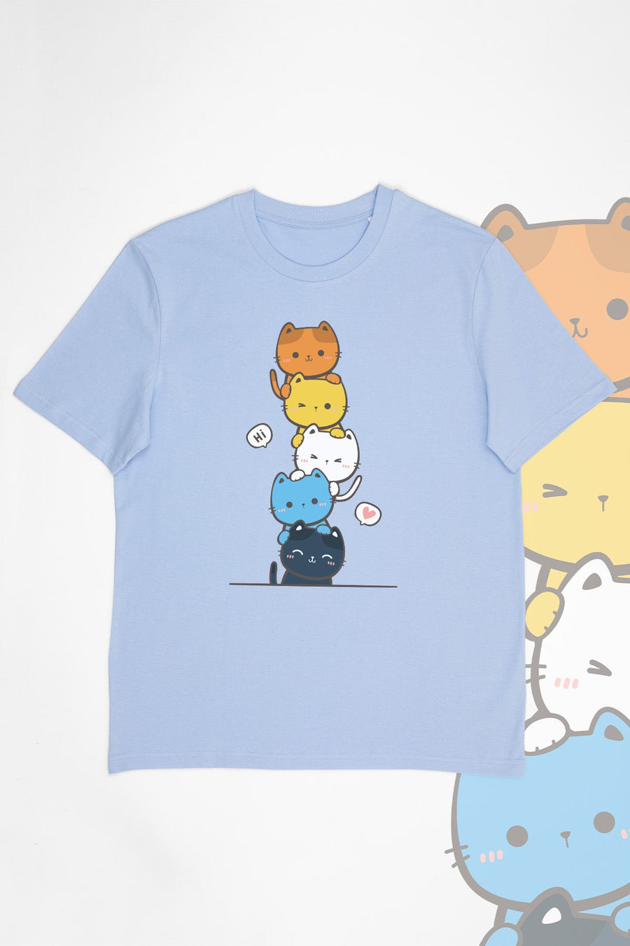 Kawaii Cat Pile AroAce Tee