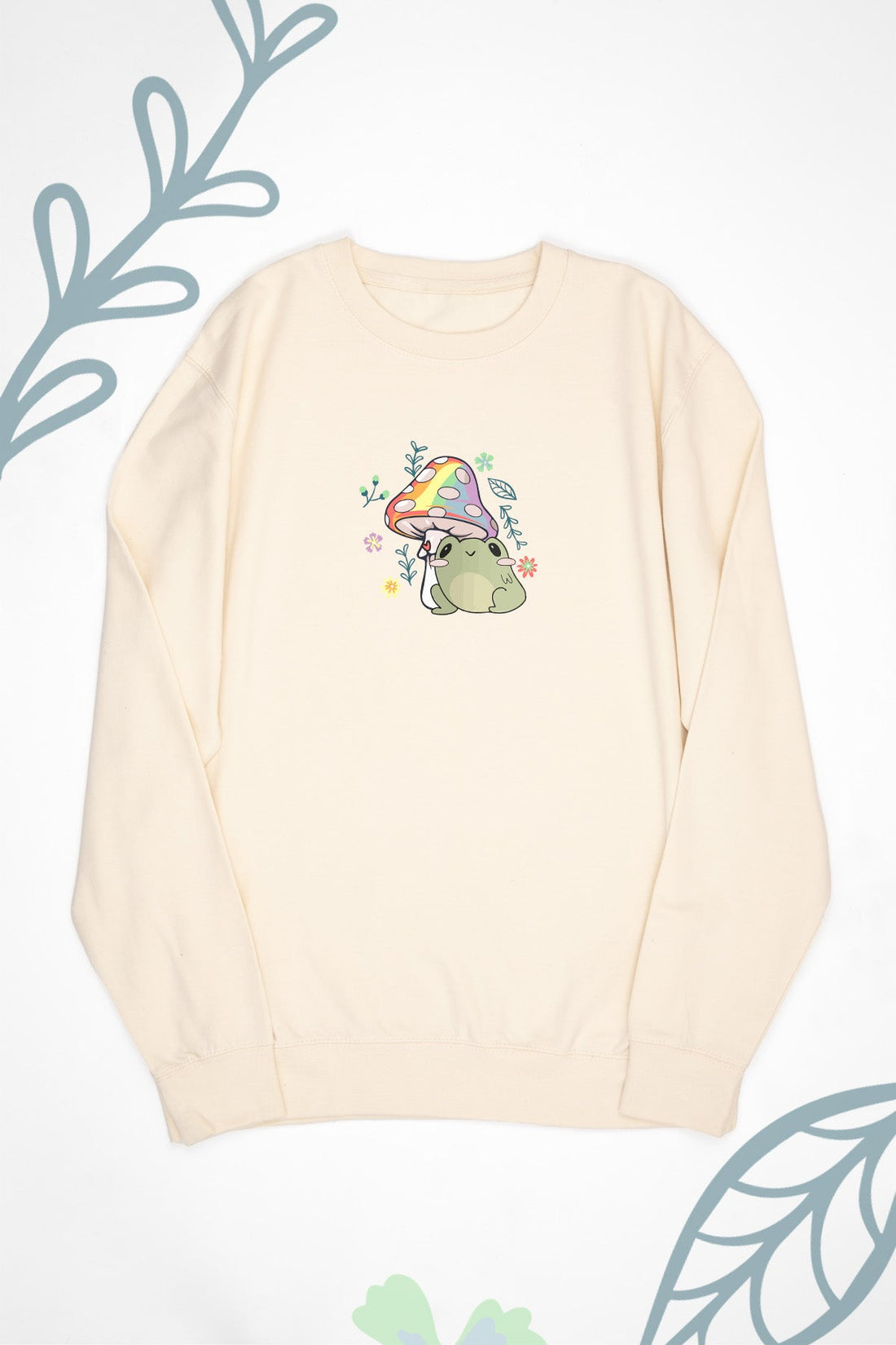 Frog & Mushroom Rainbow Sweat