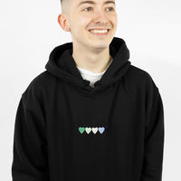 Embroidered Hearts Gay Hoodie