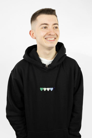 Embroidered Hearts Gay Hoodie