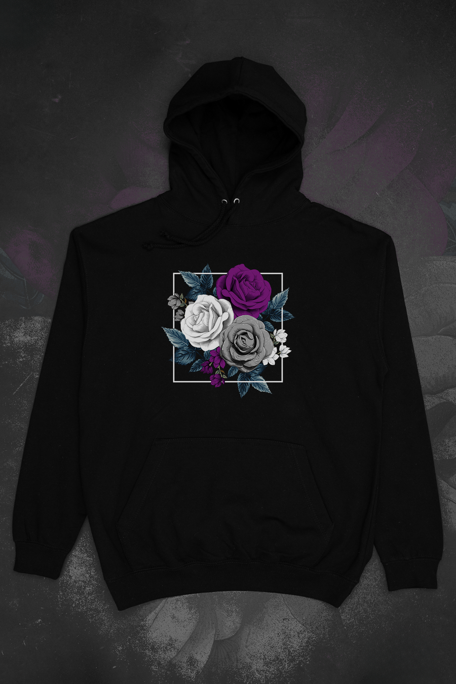 Framed Florals Asexual Hoodie