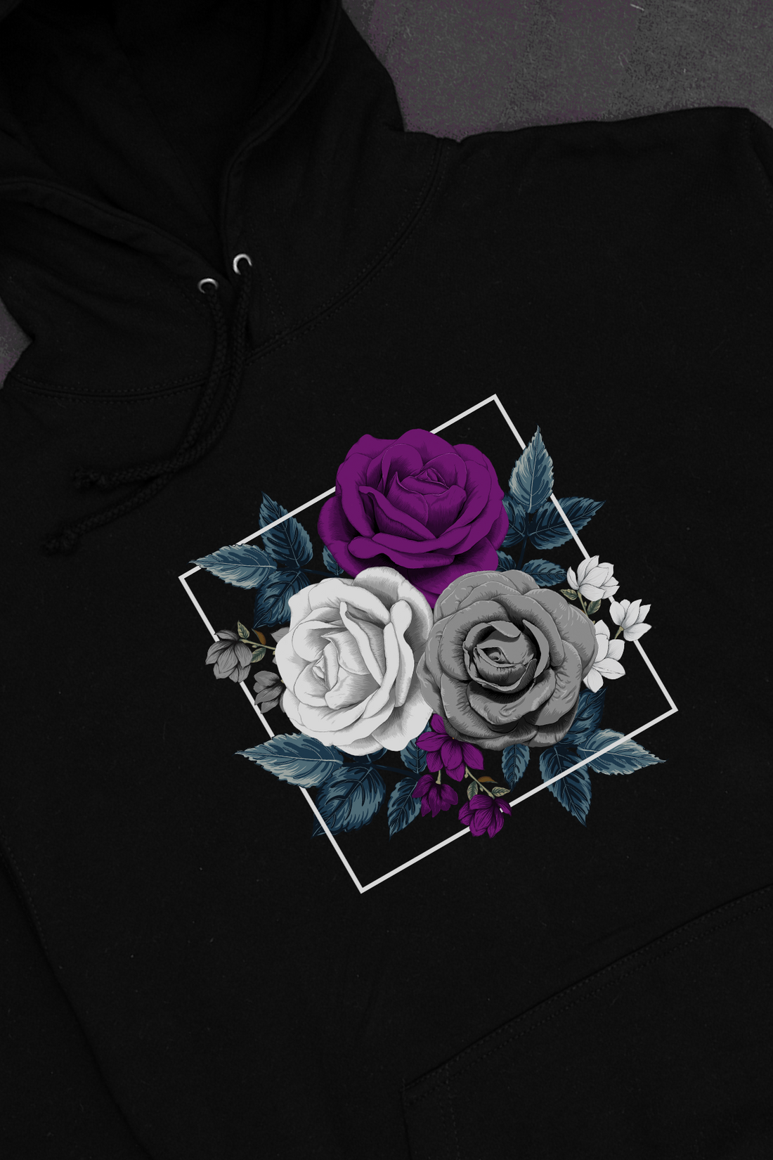 Framed Florals Asexual Hoodie