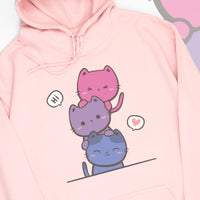 Kawaii Cat Pile Bisexual Hoodie