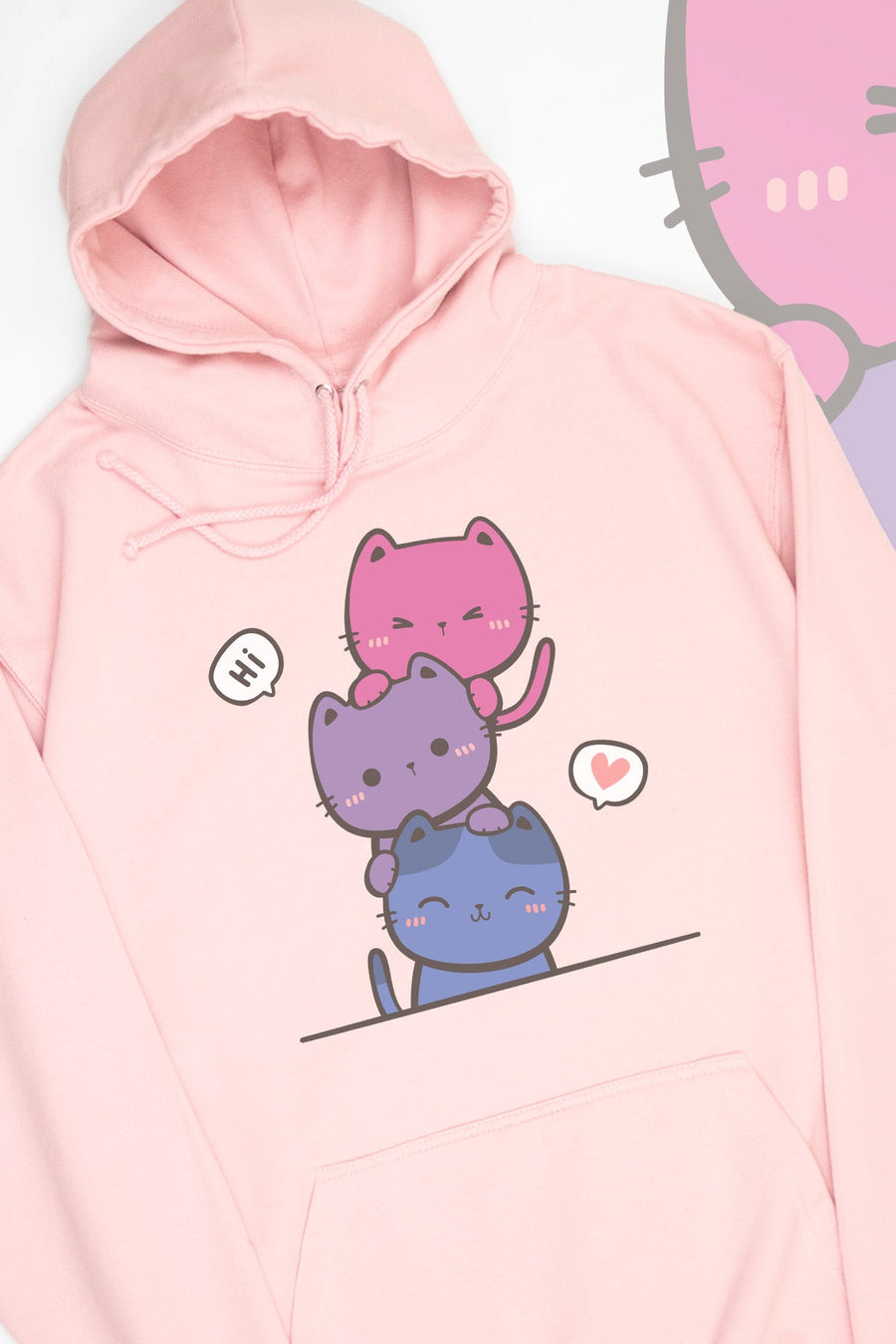 Kawaii Cat Pile Bisexual Hoodie