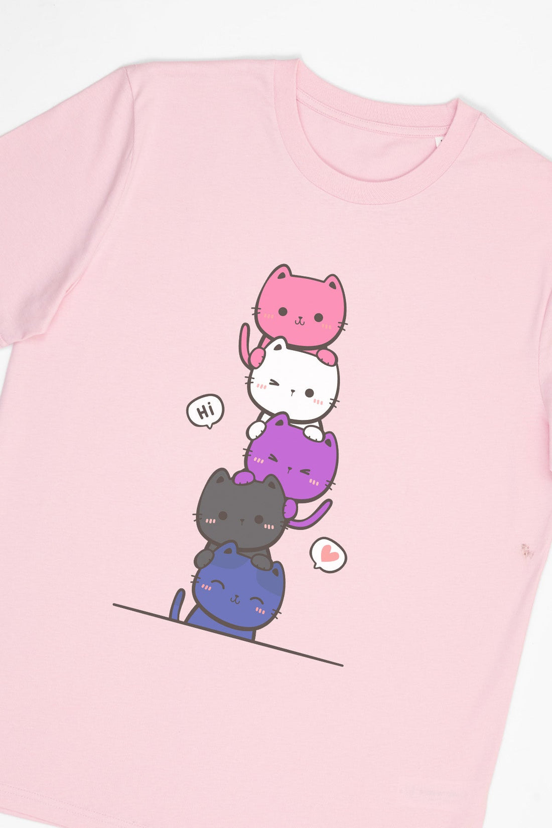 Kawaii Cat Pile Gender-Fluid Tee