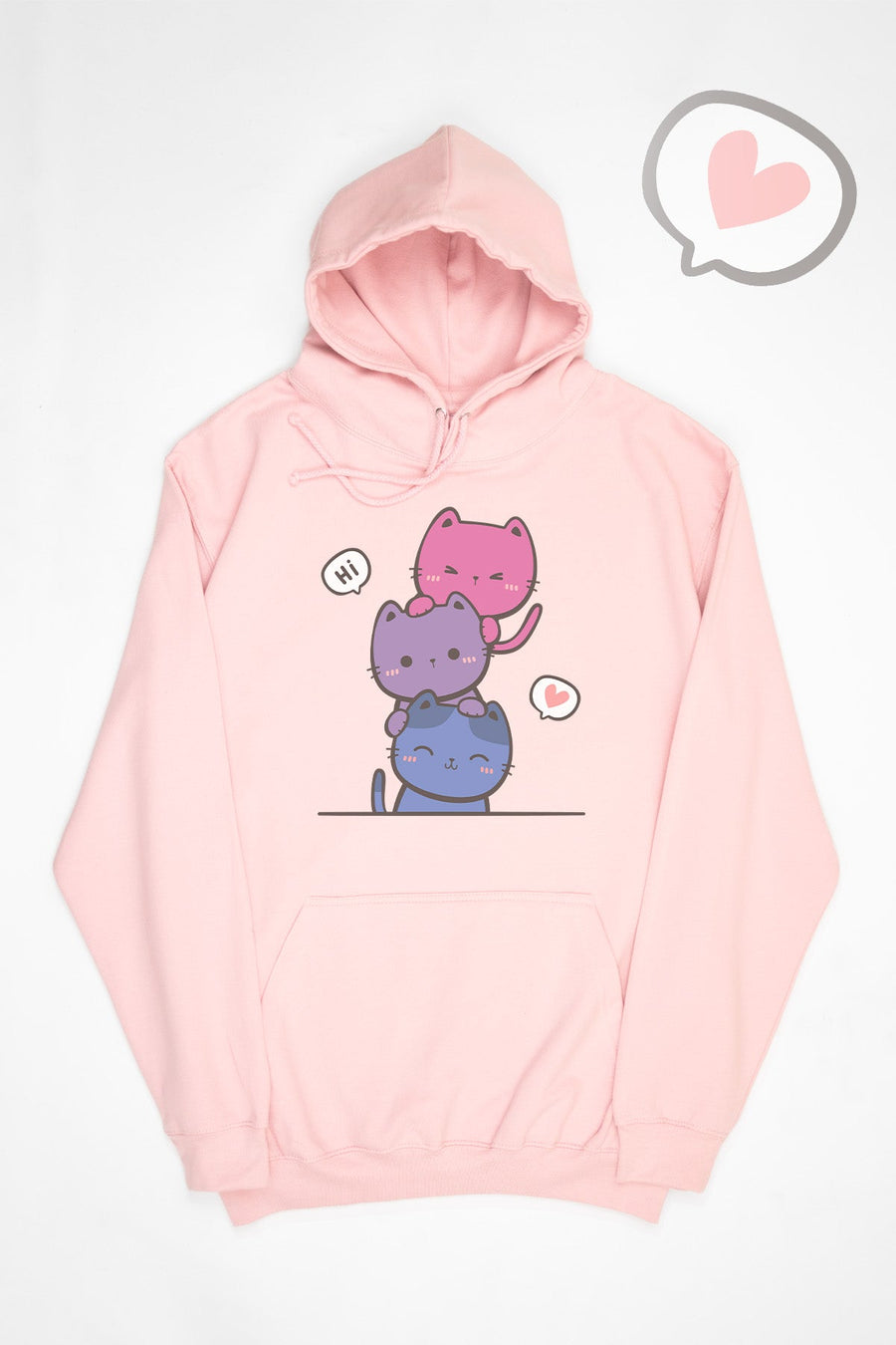 Kawaii Cat Pile Bisexual Hoodie